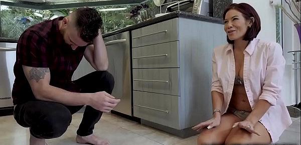  Flirty wife Ryder Skye saw her hot brother in law Mike Mancini at the kitchen, she seduces him and he cant resist but to fuck with hungry MILF cunt.
